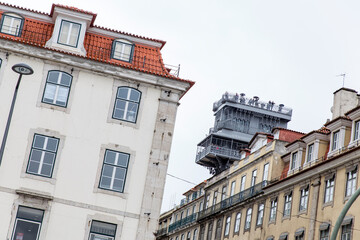 Elevador de Santa Justa o Elevador do Carmo en la ciudad de Lisboa, pais de Portugal