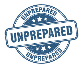 unprepared stamp. unprepared label. round grunge sign