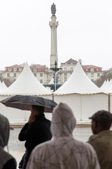 Estatua, Escultura o Columna en la ciudad de Lisboa, paris de Portugal