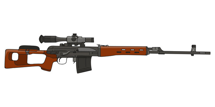 Soviet(Russian) sniper rifle SVD. Vector Illustration	