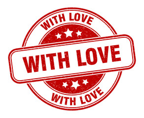 with love stamp. with love label. round grunge sign