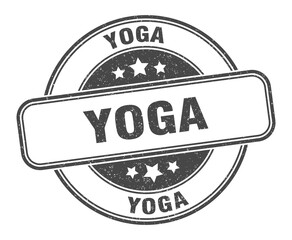 yoga stamp. yoga label. round grunge sign