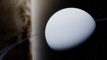 Planet with numerous prominent ring system © ANDREI