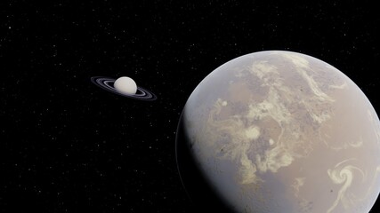 Planet with numerous prominent ring system © ANDREI