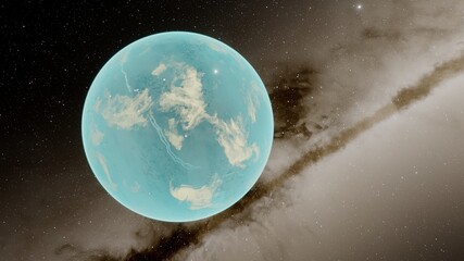 Planet with numerous prominent ring system