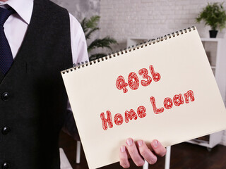 Financial concept about 403b Home Loan with sign on the piece of paper.