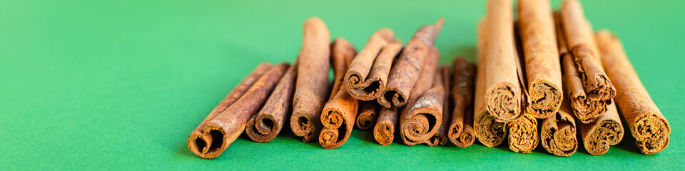 cinnamon and cassia sticks natural spices on the table serving healthy ingredient top view copy space for text food background rustic