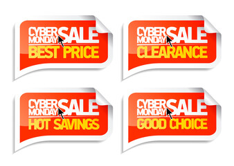 Cyber monday sale signs set