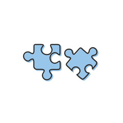 Best puzzle icon on flat. Vector illustration