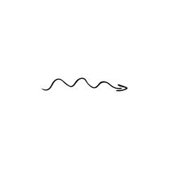 Single arrow element in doodle business set. Hand drawn vector illustration.