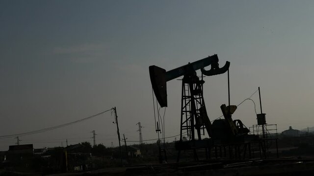 oil gas gasoline pump tower plant industry for business silhouette