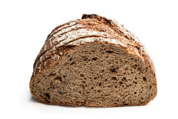 Super seed vegan loaf free from wheat and yeast isolated on white