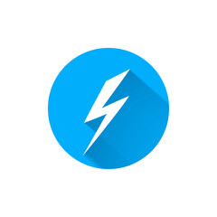 Lightning icon, energy icon. Vector illustration flat
