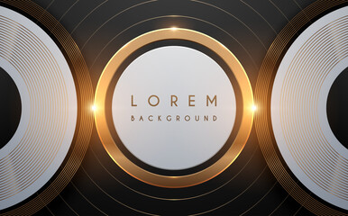 Abstract gold circle lines background