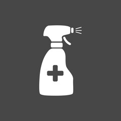 Anti-Bacterial Alcohol Agent, Sanitizer, Bottle Spray Flat Style Icon