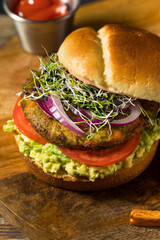 Homemade Organic Vegan Veggie Burger