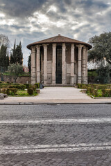 Fototapeta na wymiar Temple of Hercules Victor, Hercules Olivarius, Piazza Bocca della Verita, Forum Boarium, Rome