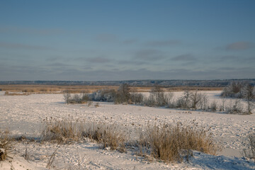 frozen lake in winter