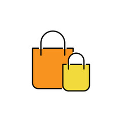 business seo, shopping bag line colored icon. Teamwork at the idea. Signs and symbols can be used for web, logo, mobile app, UI, UX