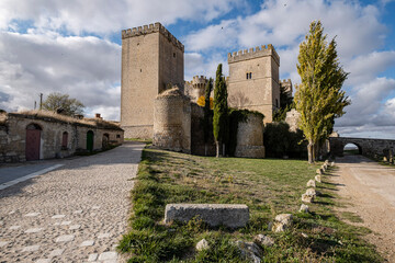 Fototapeta na wymiar castle of Ampudia, 13th century, gothic architecture, province of Palencia, Spain