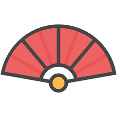 
Flat vector icon design of a hand fan also called folding fan, famous in chinese culture
