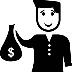 
Donation icon in solid design 
