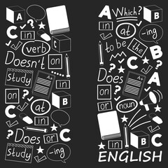 Concept of learning English. Flat design, vector pattern.