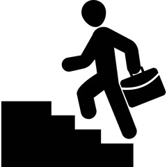 
Icon of career growth in solid design.
