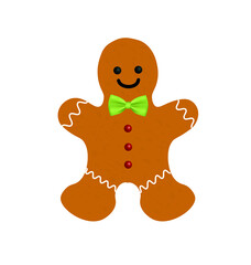 Obraz premium Gingerbread cookie isolated. vector illustration