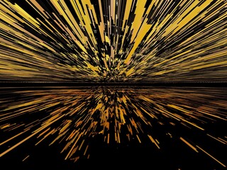 Obraz premium soft pastel shades of yellow and orange as patterns shapes and 3D exploding surface designs