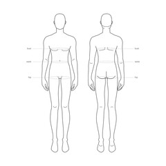 Men standard body parts terminology measurements Illustration for clothes and accessories production fashion male size chart. 9 head boy for site and online shop. Human body infographic template
