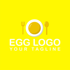 egg logo concept cutlery vector design