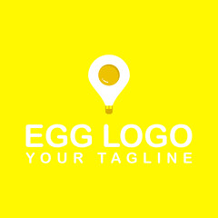 egg logo lamp concept vector logo design