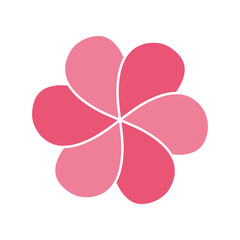 Vector sakura flower design element in minimal style. Rose petals on white isolated. Perfect for the logo of oriental massage, restaurant, cosmetics from japan, korea or china