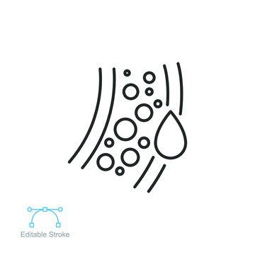 Blood vessel line icon. Bloods Capillary tube, Human circulatory system flow in Artery. Simple pictogram for science Body anatomy Editable stroke Vector illustration Design on white background EPS 10