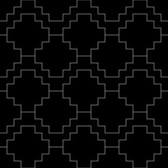 Fototapeta premium Inca crosses seamless pattern. Ethnic ornament. Folk background. Geometric wallpaper. Grid image. Tribal motif. Ancient mosaic. Digital paper, web design, textile print, abstract. Vector artwork.