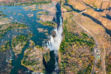aereal view of victoria falls