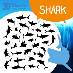 30 Shark silhouettes