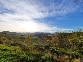sunset in the mountains