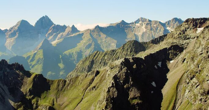 Aerial shot in the Tyrolian Alps