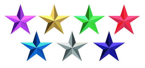 set of colorful stars