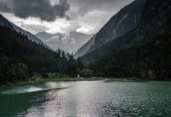 Lake Stilluptal befor rain in Tyrol, Austria
