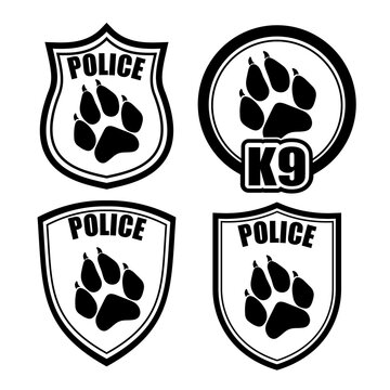 Chevron Police Dog Vector Illustration