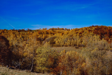 beautiful autumn landscapes in the Romanian mountains, Fantanele village area, Sibiu county, Cindrel mountains, Romania