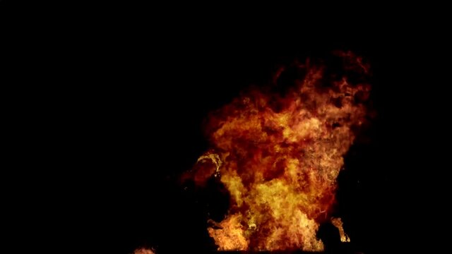 Fire Explosion Stock Video In Black Background 