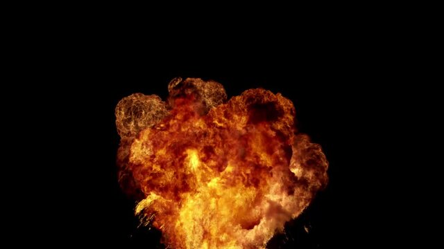 Fire Explosion Stock Video In Black Background 
