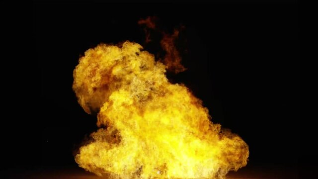 Fire Explosion Stock Video In Black Background 