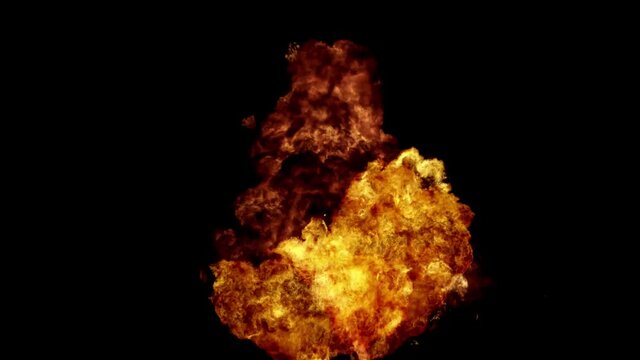 Fire Explosion Stock Video In Black Background 