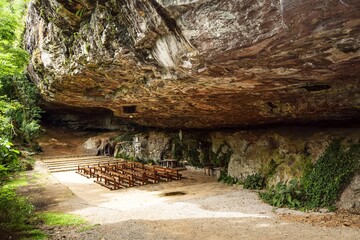 Cave with chapel inside. Terceira Légua cave - Caxias do Sul - Rio Grande do Sul – Brazil