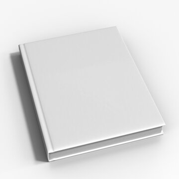 Blank hardcovered book template isolated on white. Book mockup. 